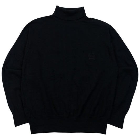 Vintage 2000s Dior Sports Turtleneck Jumper in black, embroidered logo detail