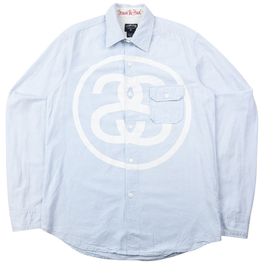 Vintage 2000s Stussy Increase Peace Long Sleeve Button Up Shirt Size M