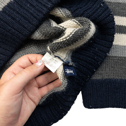 Vintage 2000s Stussy Striped Wool Knit Jumper Size M