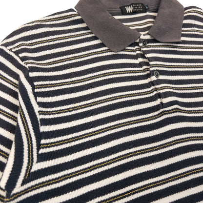 Vintage 2000s Issey Miyake Striped Polo Shirt Womens Size L