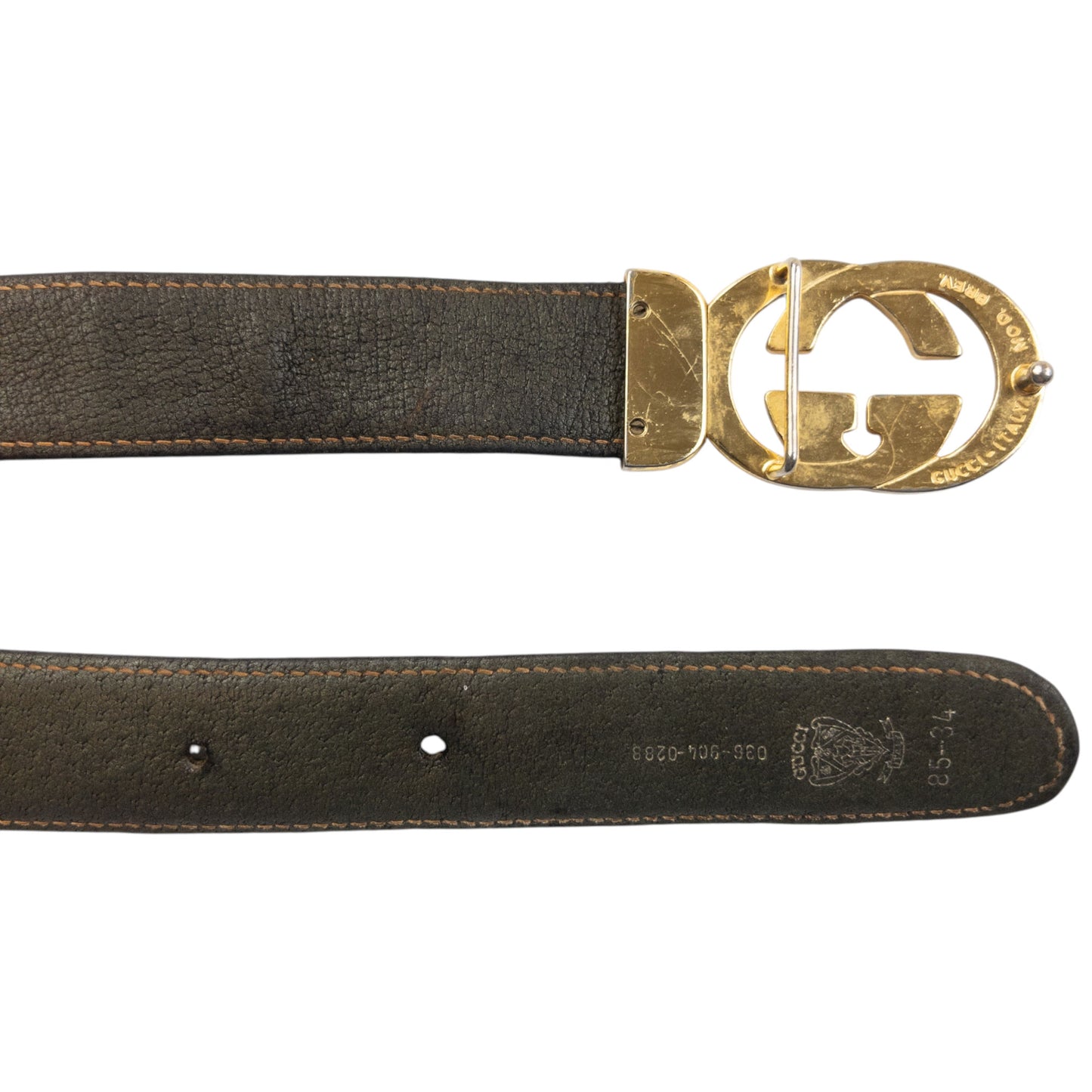 Vintage 90s Gucci Monogram Leather Belt Size S