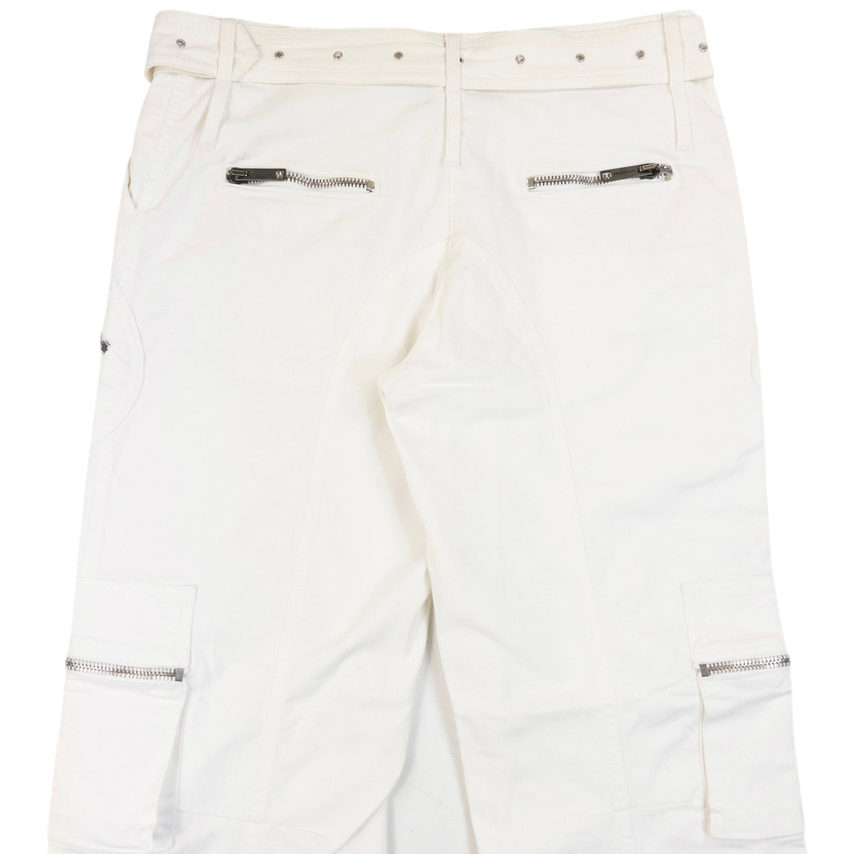Vintage 2000s Burberry Belt Waist Cargo Trousers in white, photo 3