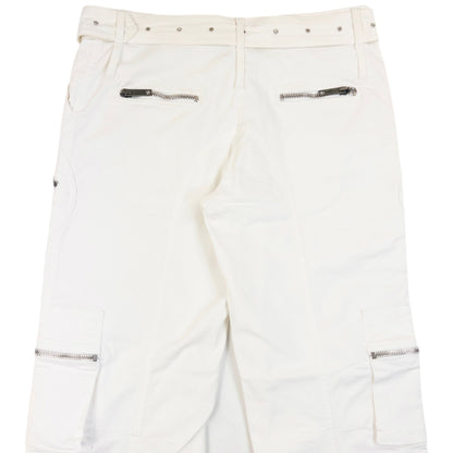 Vintage 2000s Burberry Belt Waist Cargo Trousers in white, photo 3