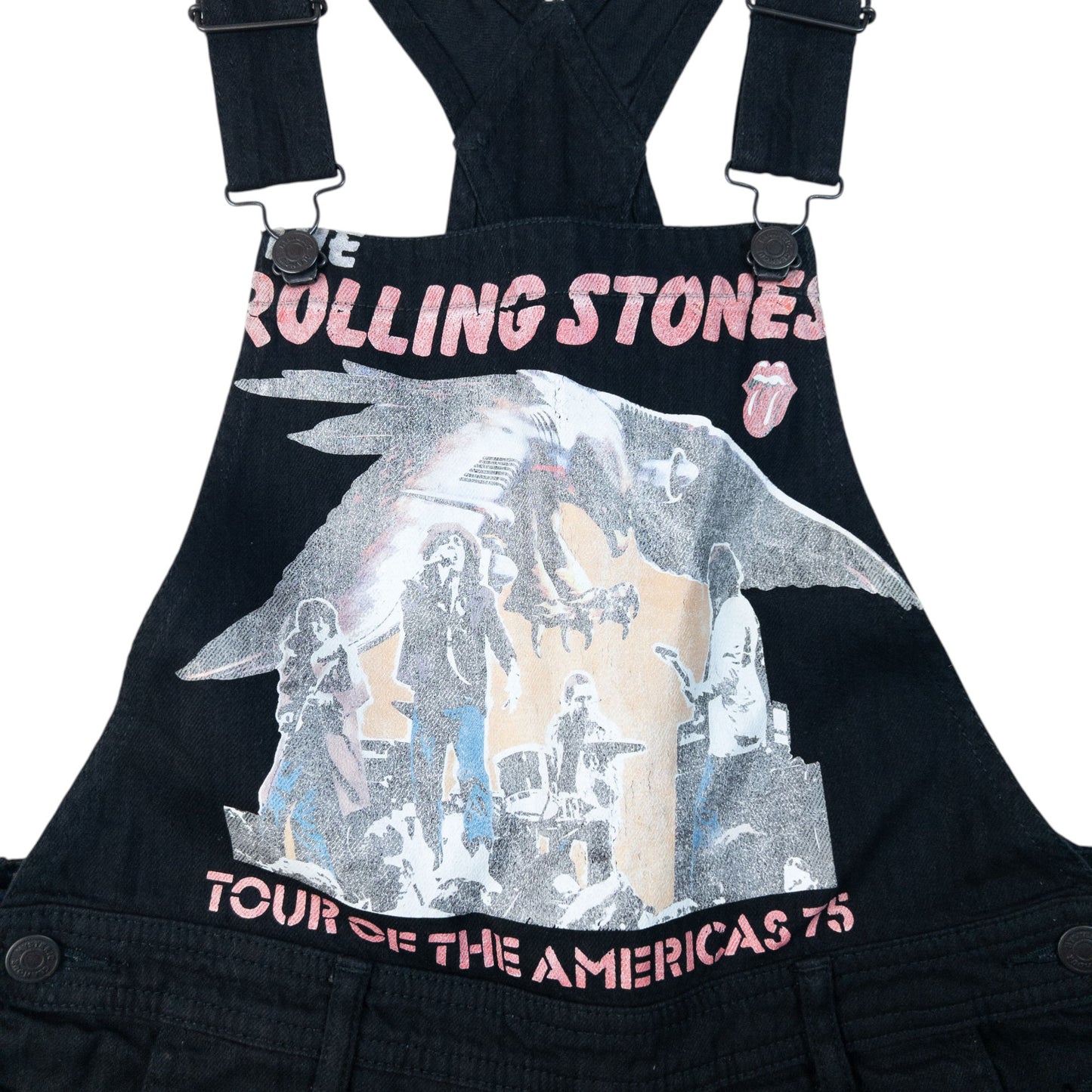 Vintage 2000s Hysteric Glamour Rolling Stones Tour Graphic Dungarees Womens Size M