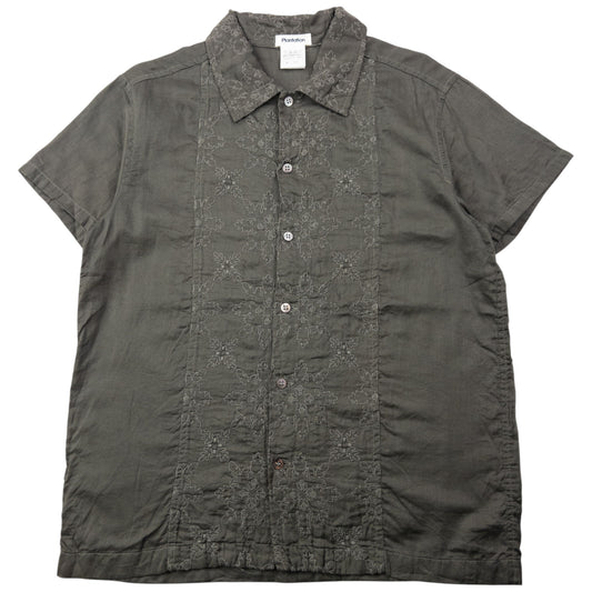 Vintage 2000s Plantation By Issey Miyake Embroidered Short Sleeve Button Up Shirt Size XS