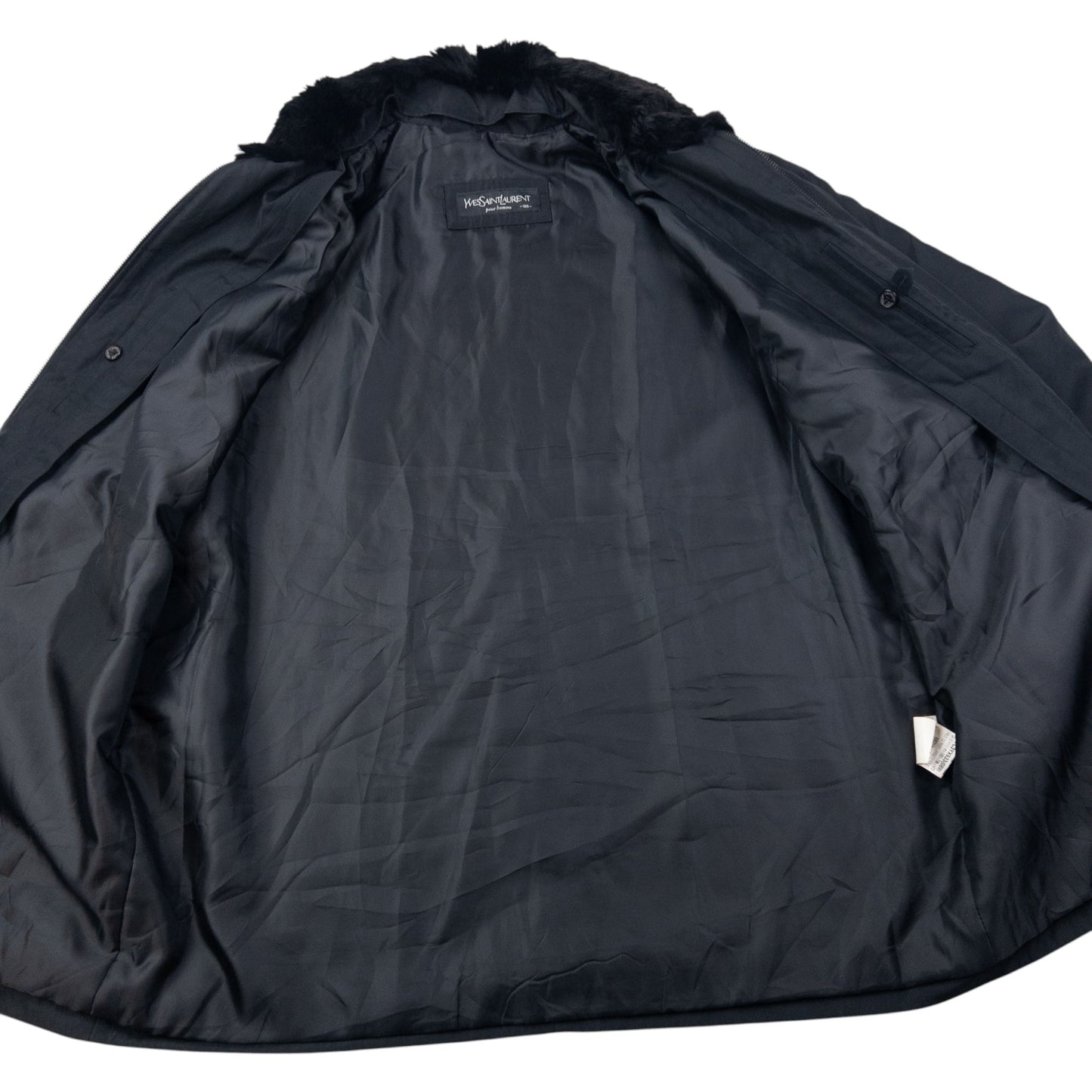 Vintage 90s YSL Yves Saint Laurent Fur Collar Jacket Size XL