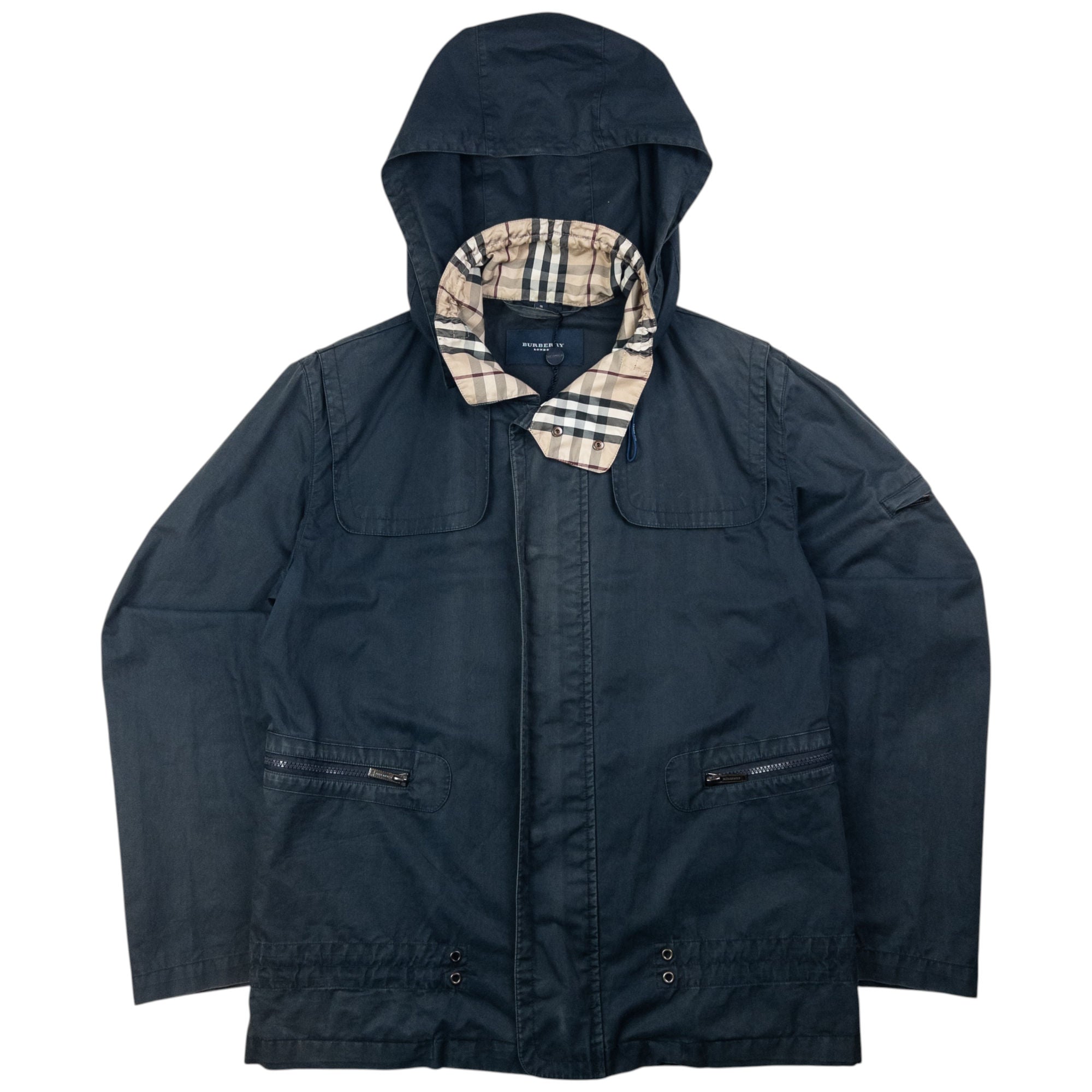 Vintage Burberry Nova Check Collar Zip Up Jacket Size M