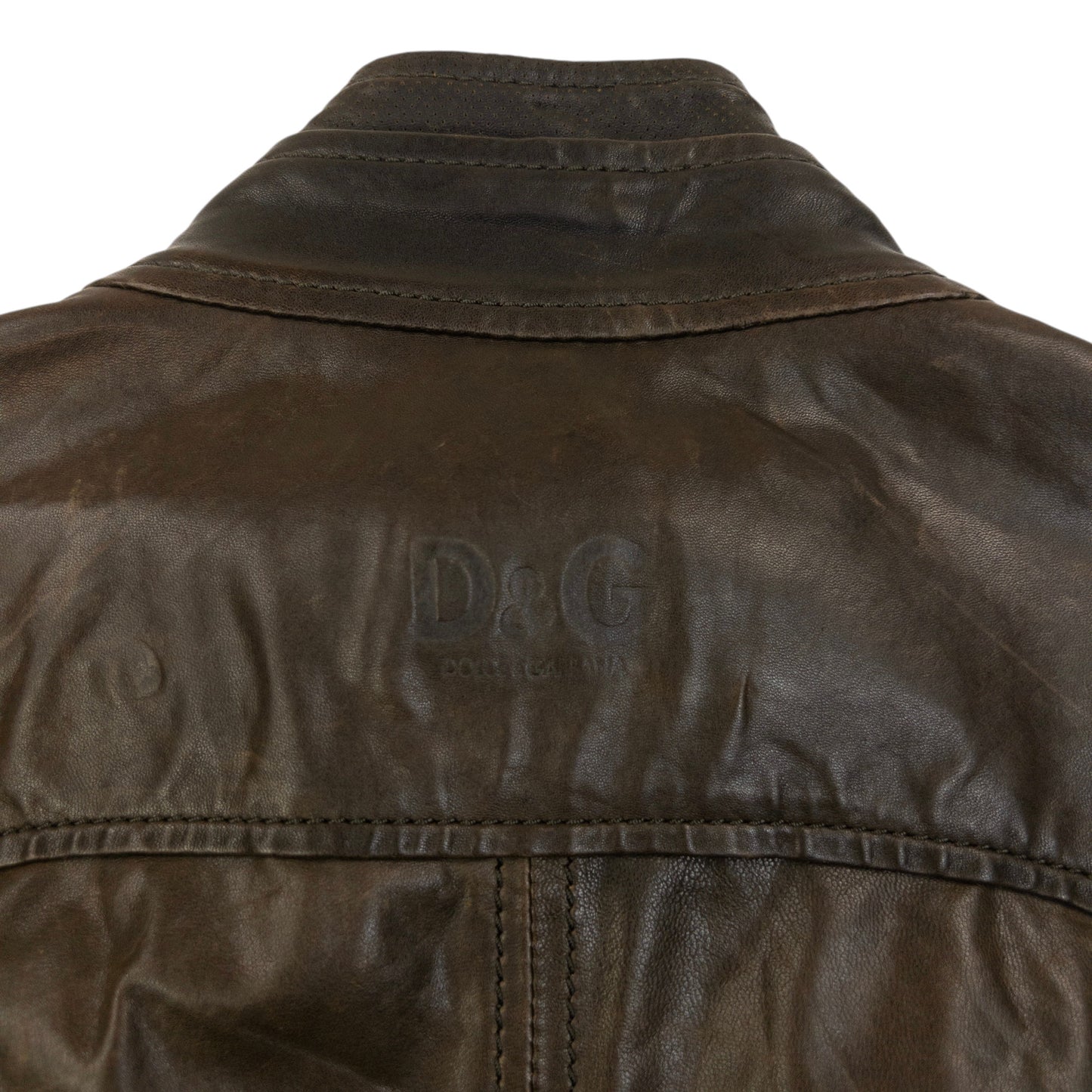 Vintage 2000s Dolce & Gabbana Zip Up Leather Jacket Size M