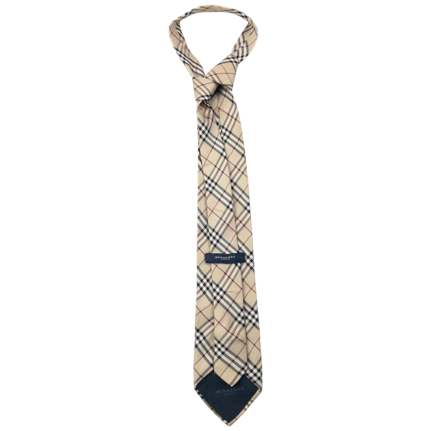 Vintage 2000s Burberry Nova Check Silk Tie