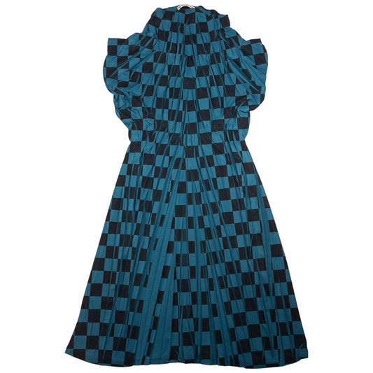 Vintage Issey Miyake Pleated Checkerboard Dress Womens Size S