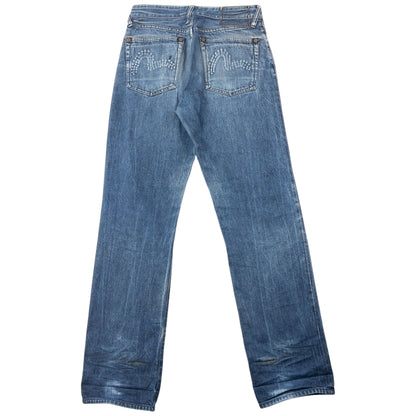 Vintage 2000s Evisu Embossed Double Gull Japanese Denim Jeans Size W30