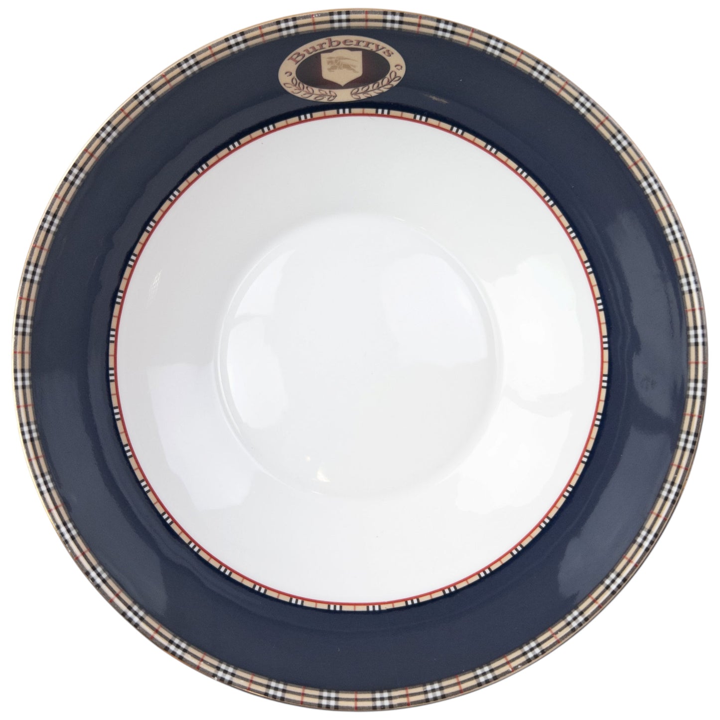 Vintage 90s Burberry Nova Check Fine Bone China Salad Bowl