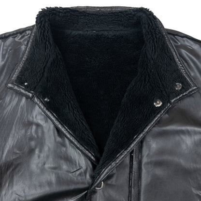 Vintage 2000s Versace Classic Fleece Lined Leather Jacket Size XL