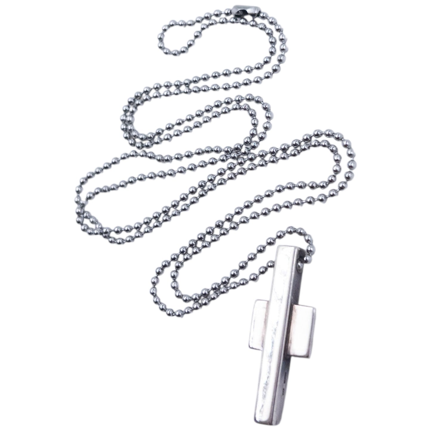 Vintage 2000s Gucci Silver Cross Pendant Necklace