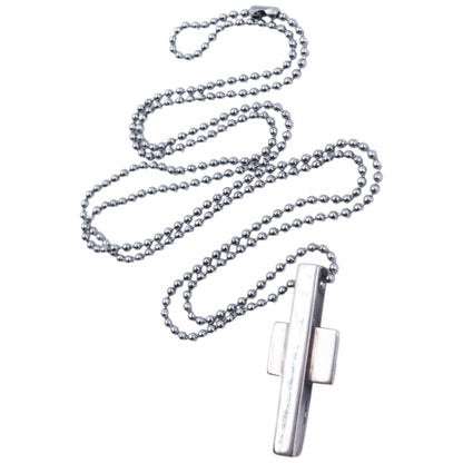 Vintage 2000s Gucci Silver Cross Pendant Necklace
