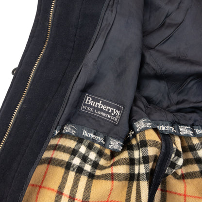 Vintage 90s Burberry Wool Duffle Jacket Size XL