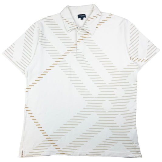 Vintage Burberry Nova Check Stripe Polo Shirt Size M