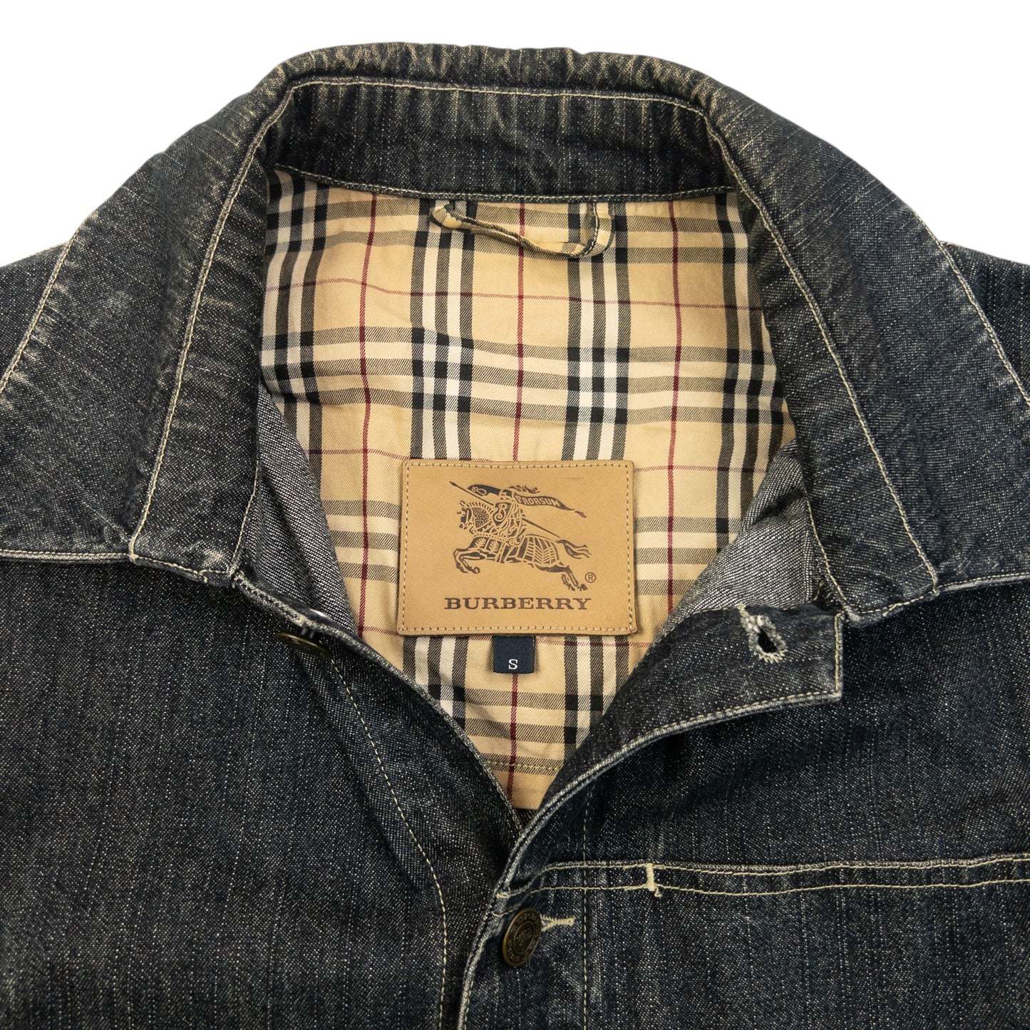 Vintage 2000s Burberry Button Up Denim Jacket Womens Size S