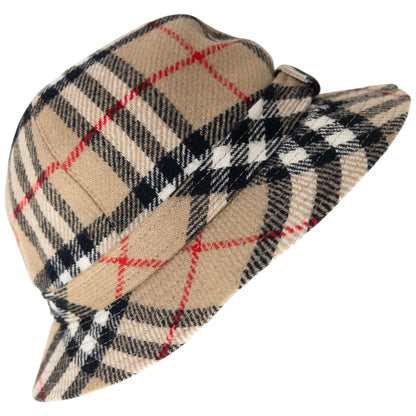 Vintage 80s Burberry Nova Check Bucket Hat Size S