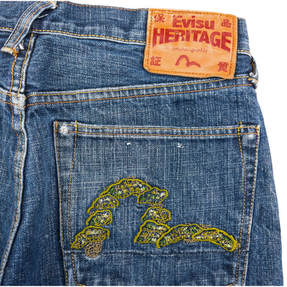 Vintage Evisu Double Gull Embroidered Japanese Denim Jeans Size W32