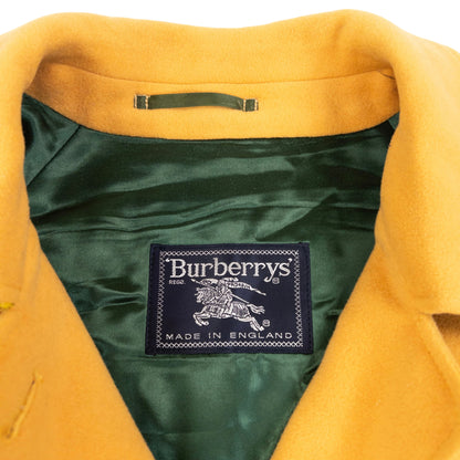Vintage 90s Burberry Nova Check Lined Cashmere Wool Jacket in yellow, photo 4