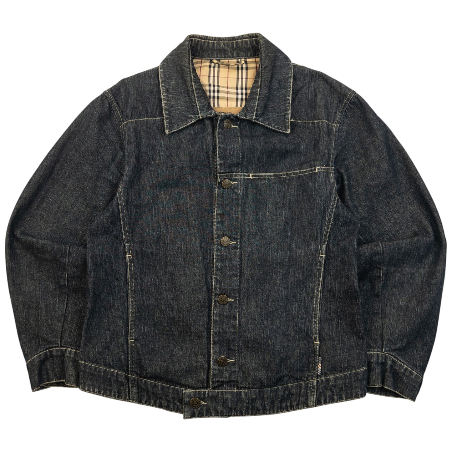 Vintage 2000s Burberry Button Up Denim Jacket Womens Size S