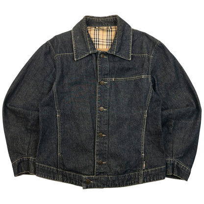 Vintage 2000s Burberry Button Up Denim Jacket Womens Size S