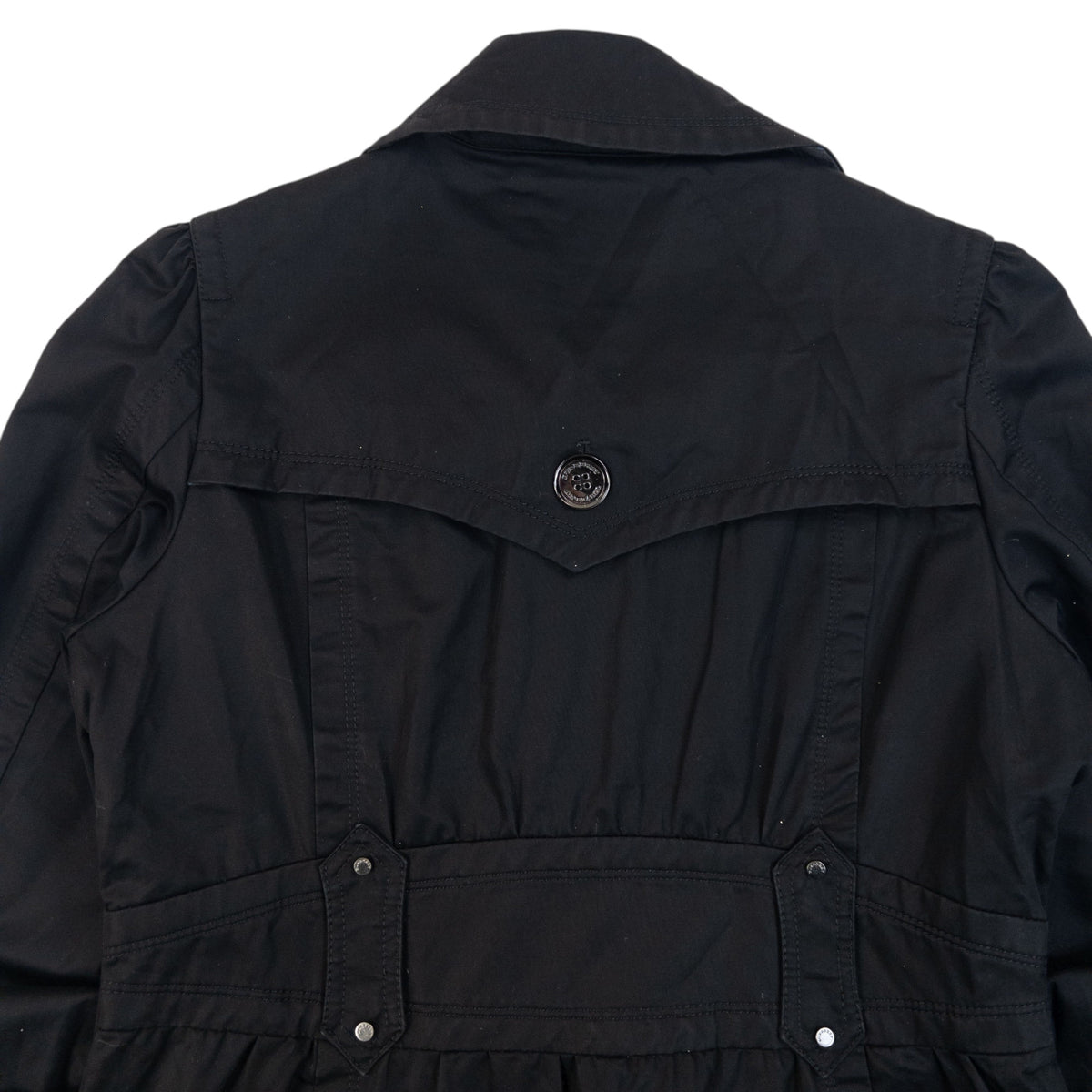 Vintage 2000s Burberry Blue Label Nova Check Lined Trench Jacket in black, photo 6