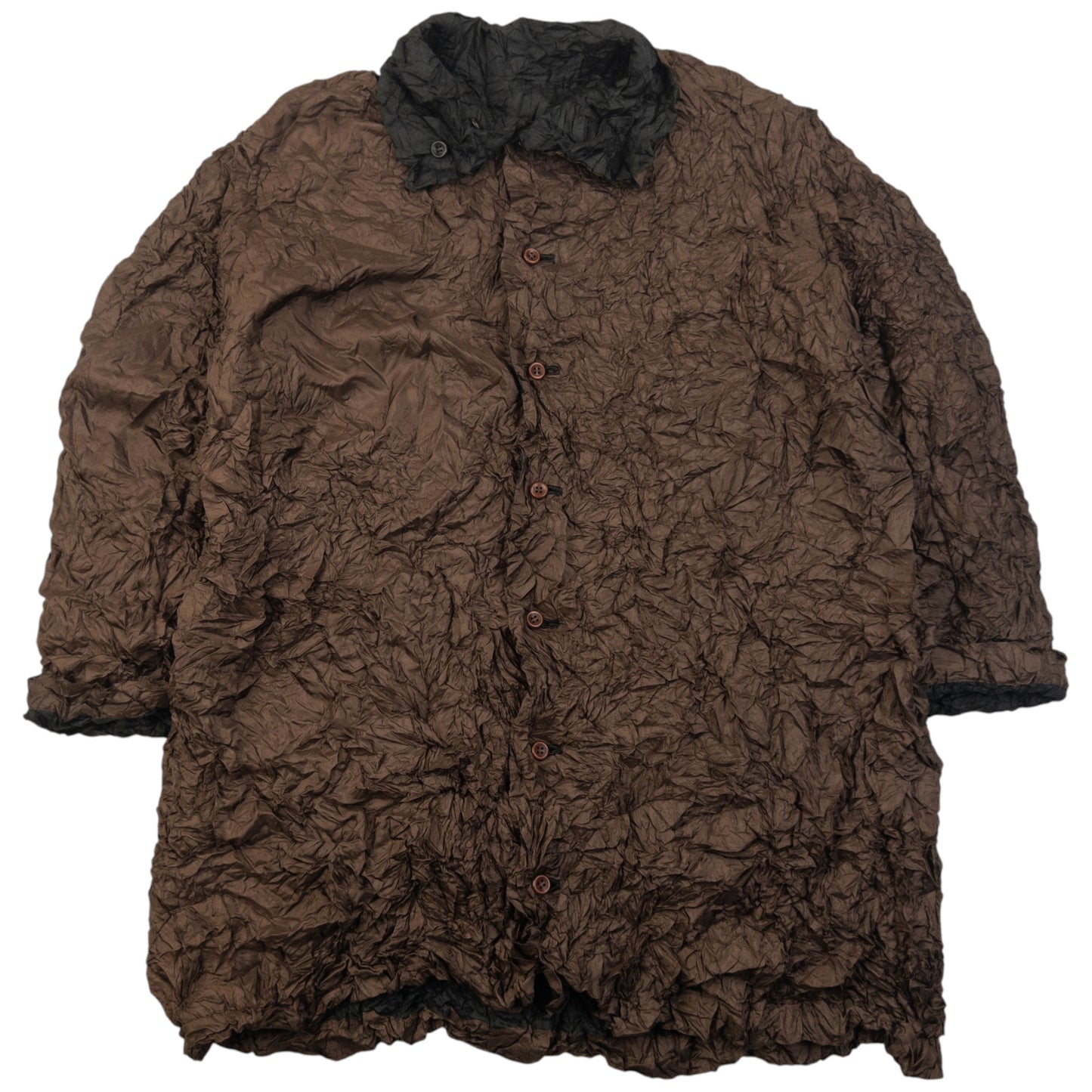 Vintage 90s Issey Miyake Reversible Button Up Crinkle Jacket Size M