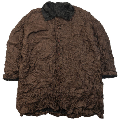 Vintage 90s Issey Miyake Reversible Button Up Crinkle Jacket Size M