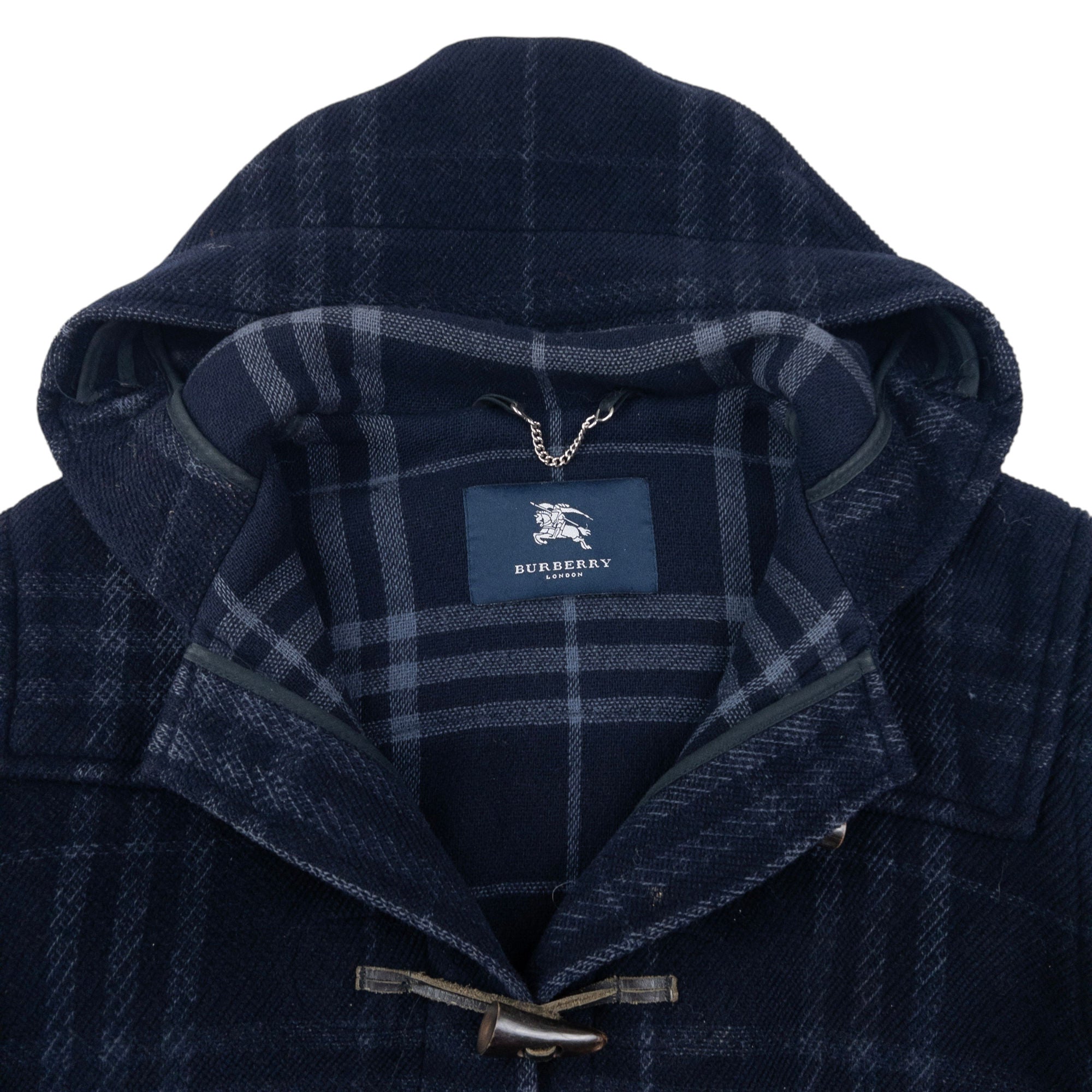 Vintage 2000s Burberry Nova Check Wool Duffle Jacket Size L