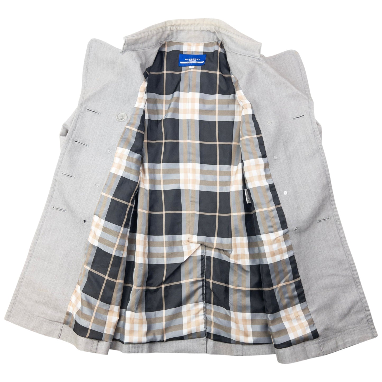 Vintage 2000s Burberry Blue Label Nova Check Lined Trench Jacket Womens Size M