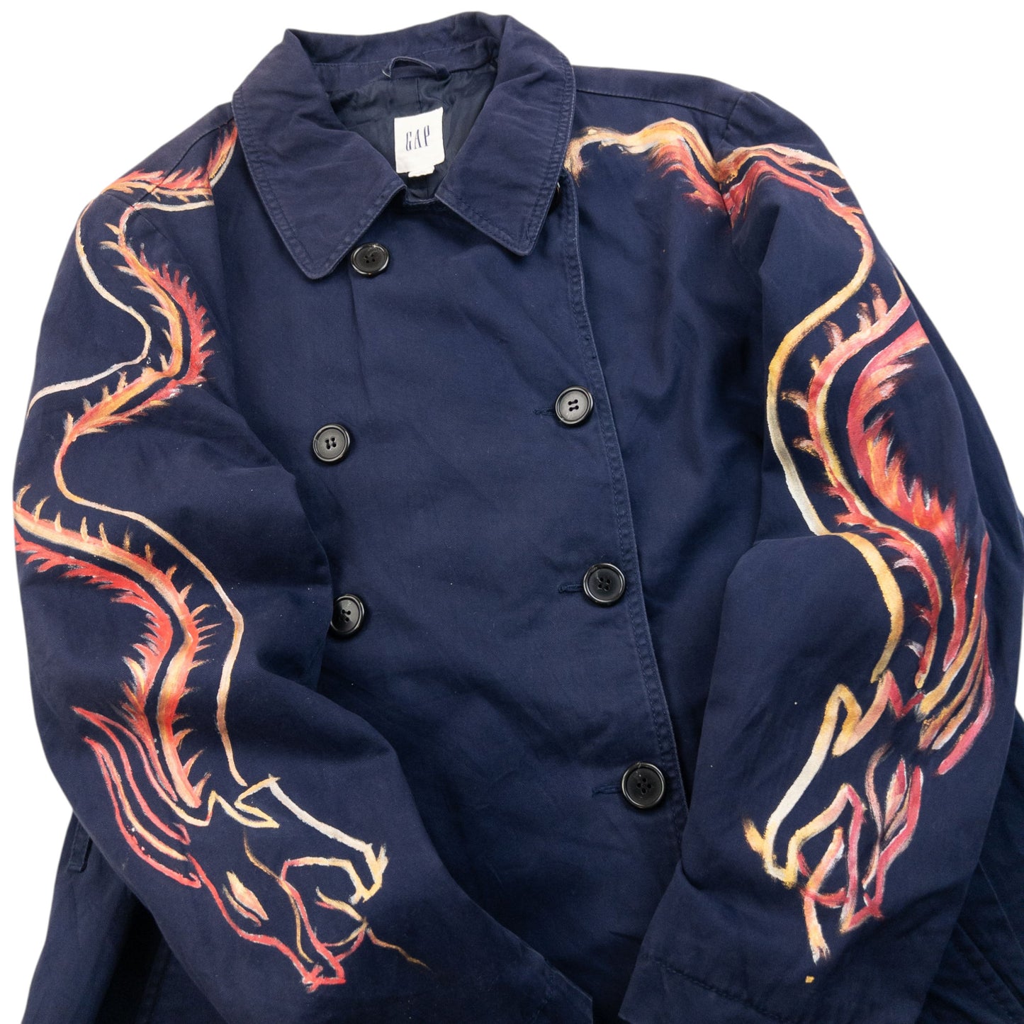 Vintage 2000s GAP Hand Painted Dragon Jacket Womens Size L