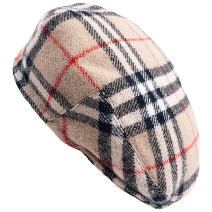 Vintage Burberry Nova Check Wool Flat-Cap Hat