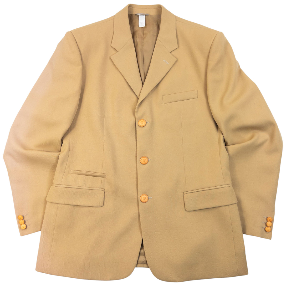 Vintage 90s Versace Istante Jacket & Trousers Suit Set in beige, photo 2