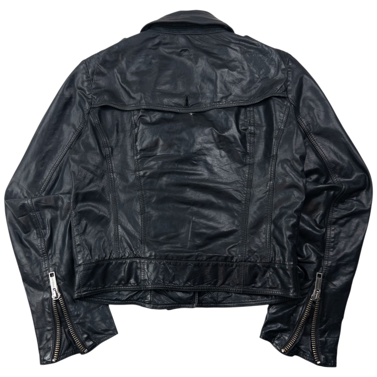 Vintage Burberry Brit Cropped Leather Jacket Womens Size M