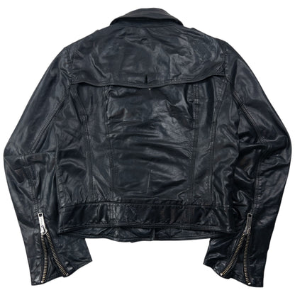Vintage Burberry Brit Cropped Leather Jacket Womens Size M