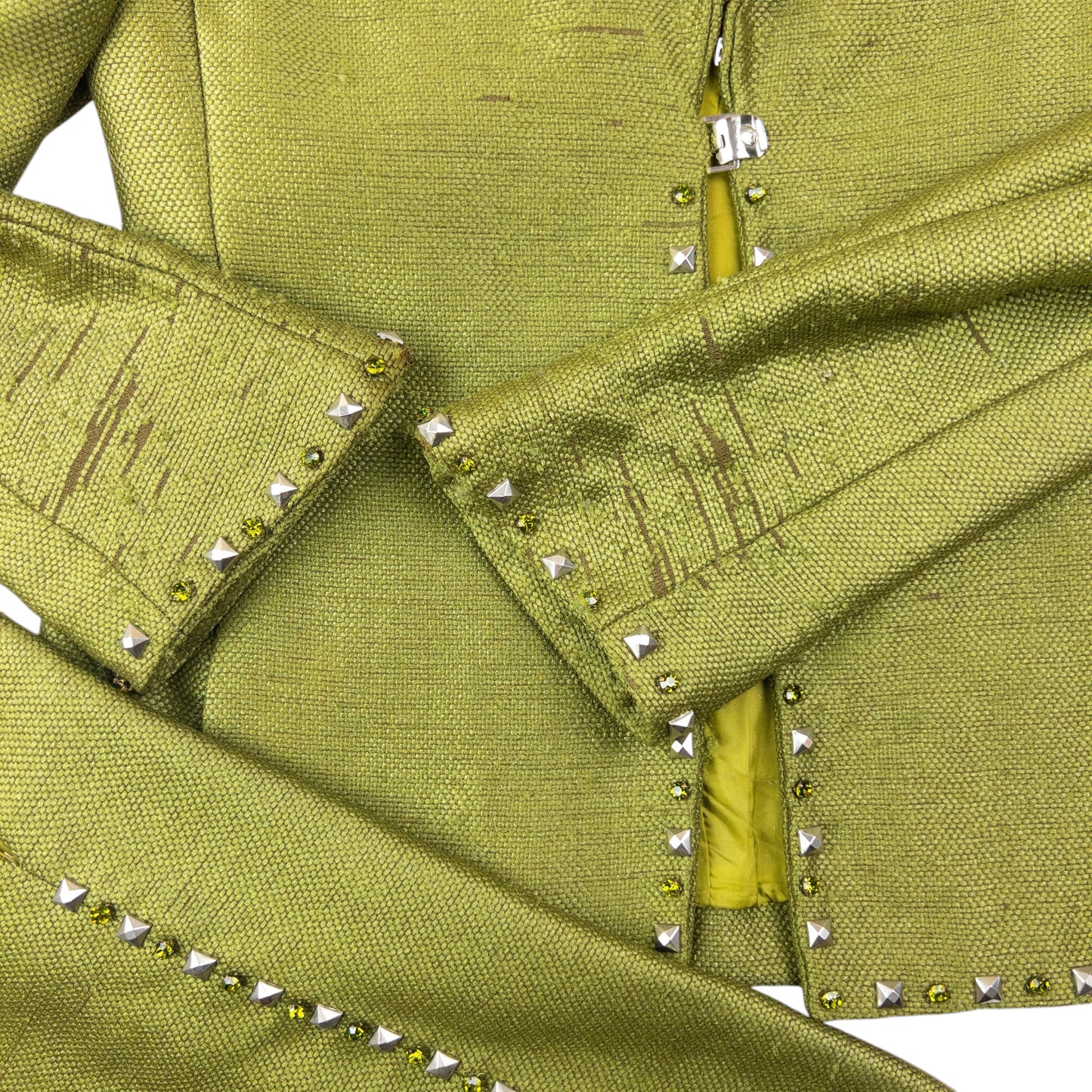 Vintage 90s Gianni Versace Couture Studded Jacket & Skirt Suit Set Womens Size XS