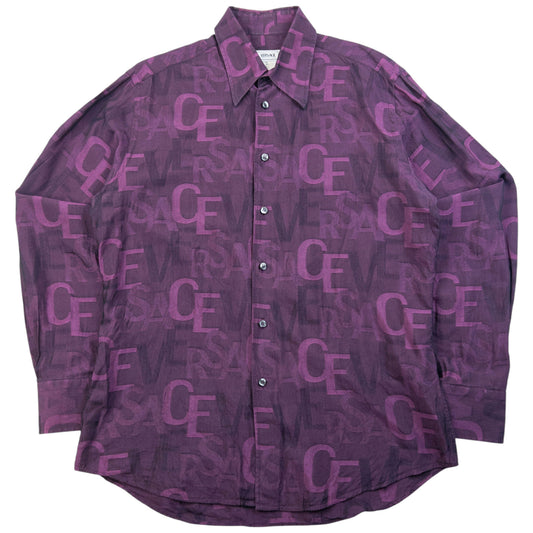 Vintage 2000s Versace Collection Monogram Long Sleeve Button Up Shirt Size M