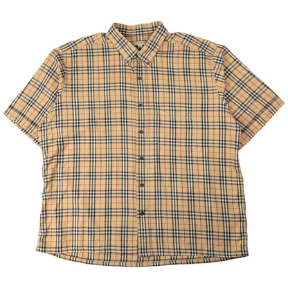 Vintage Burberry Nova Check Short Sleeve Button Up Shirt Size XL