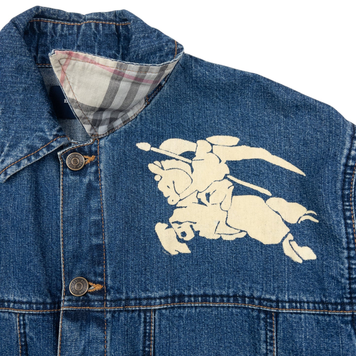 Vintage 2000s Burberry Button Up Denim Jacket Size M