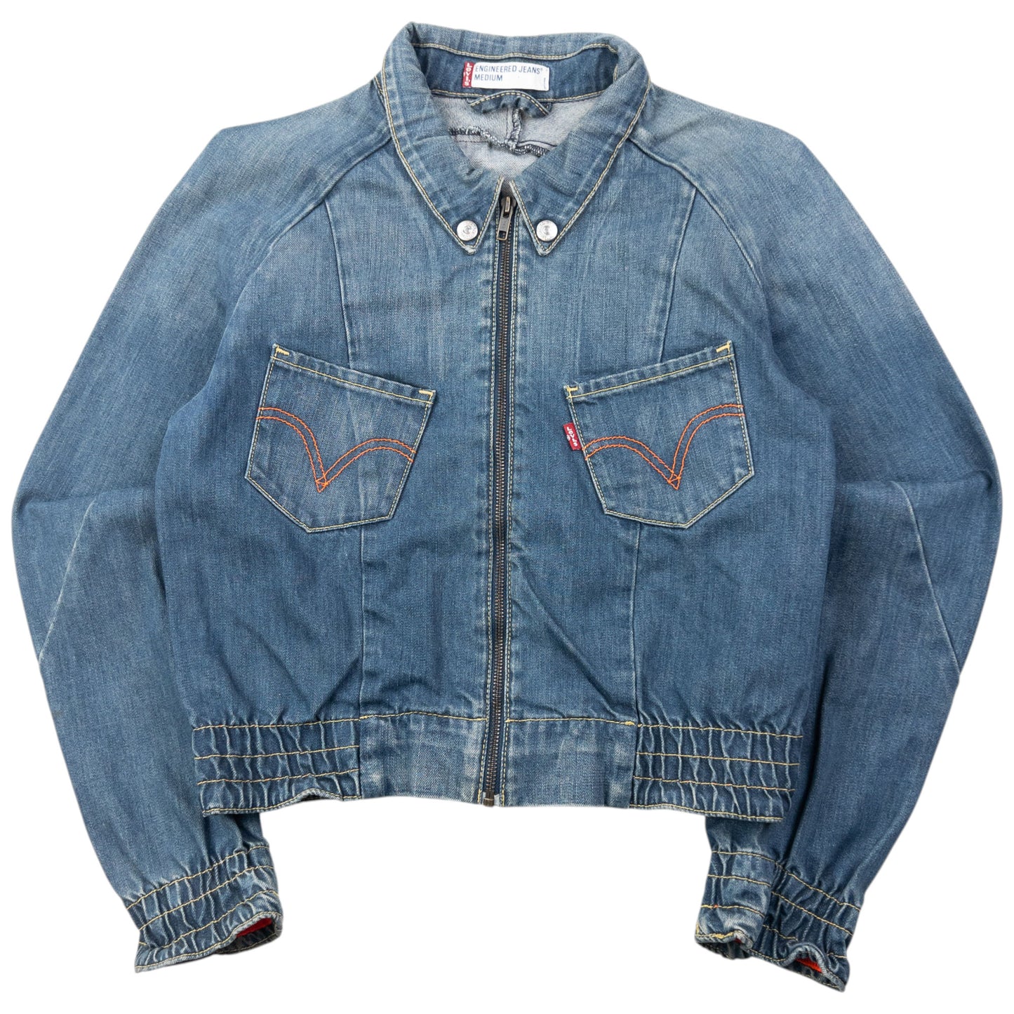 Vintage 2000s Levi's Zip Up Cropped Denim Jacket Womens Size M