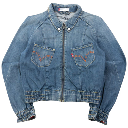 Vintage 2000s Levi's Zip Up Cropped Denim Jacket Womens Size M