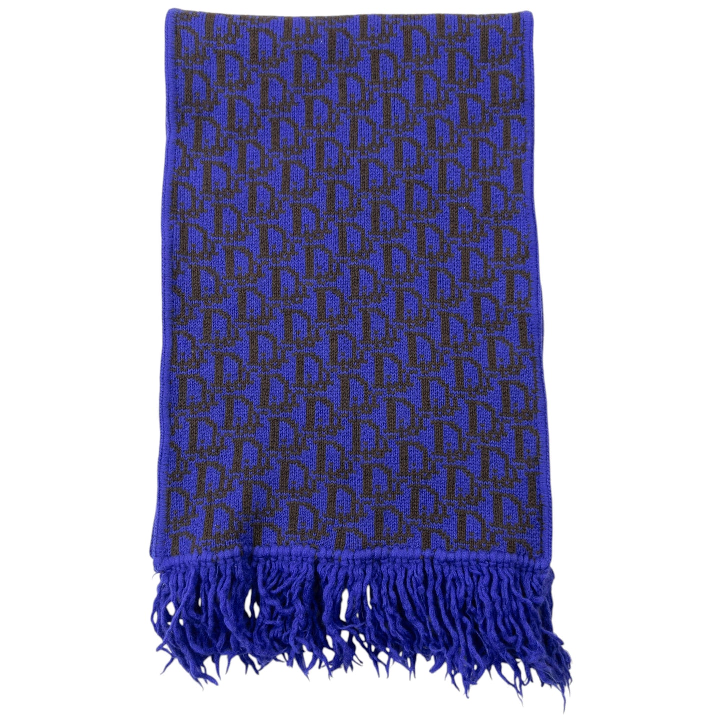 Vintage 90s Dior Monogram Wool Tassel Scarf