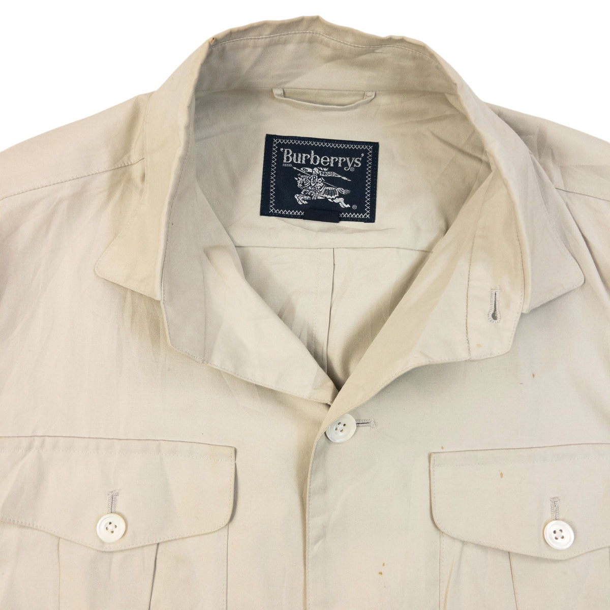 Vintage 90s Burberry Zip Up Cargo Jacket in cream, photo 3
