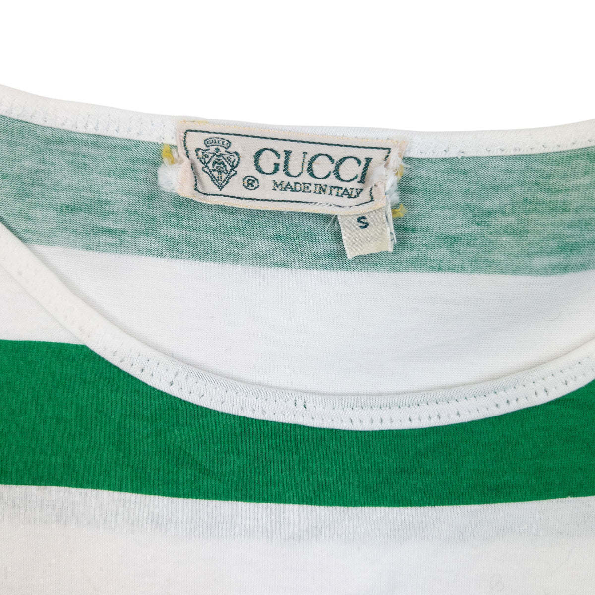 Vintage 80s Gucci Striped T Shirt in green, photo 4