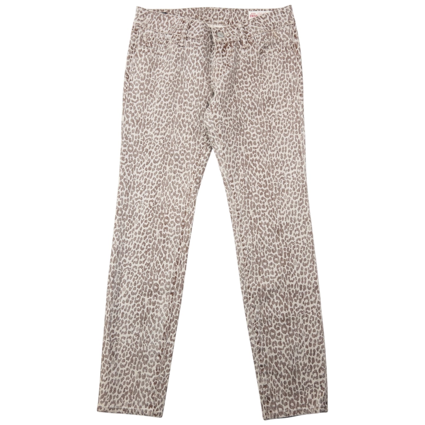 Vintage Evisu Double Gull Leopard Print Japanese Denim Jeans Size W30