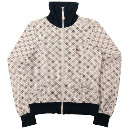 Vintage Burberry Blue Label Nova Check Zip Up Sweatshirt Womens Size S