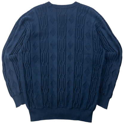 Vintage 90s Burberry Embroidered Knit Jumper Size M