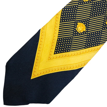 Vintage 90s Gianni Versace Medusa Monogram Silk Tie